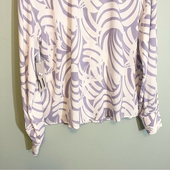 Worthington Nimbus Geo Collared Long Sleeve Button Down Shirt Top Medium NWT - Picture 5 of 11